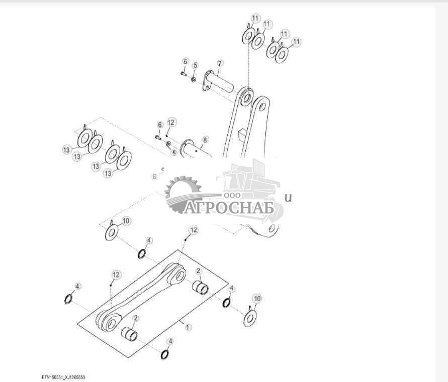Тяга стрелы погрузчика, Z-образный рычажный механизм 